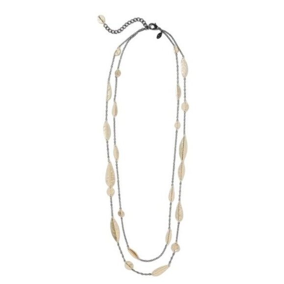Chico's Gold Tone Leaf Multistrand Leaf Necklace Nature Ethereal Feminine $69 - Picture 2 of 8